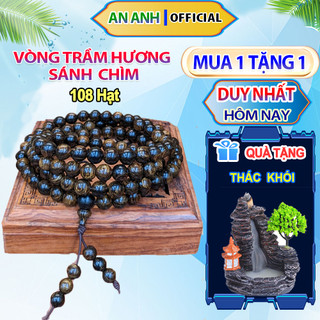 Vòng tay trầm hương chuỗi tràng hạt 108 6li / 8li- Trầm hương sánh chìm lưu hương lâu