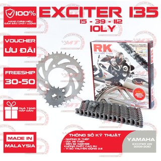 Nhông sên dĩa RK xe Exciter 135 đời 2007-2010 chính hiệu