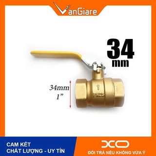 Van bi đồng 34mm, van khóa nước tay gạt (CTD)