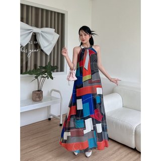 Đầm maxi litifashion thiết kế form dài xoè hoạ tiết xinh đẹp