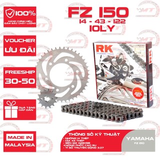 Nhông sên dĩa RK xe  Yamaha Fz150 thương hiệu Nhật Bản