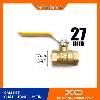 Van bi đồng 27mm Italy, van khóa nước tay gạt (CTD)