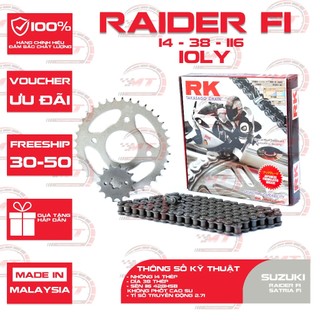 Nhông sên dĩa RK xe Raider FI 150cc thương hiệu Nhật Bản