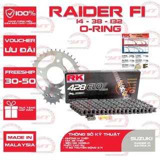 Nhông sên dĩa phốt cao su xe Raider FI 150cc thương hiệu RK Nhật Bản