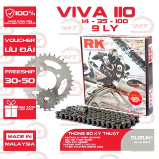 Nhông sên dĩa RK xe Suzuki Viva 110cc thương hiệu Nhật Bản