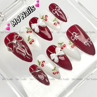 NailBox thiết kế đỏ cherry cho Nữ M73 nhà Mơ Nails