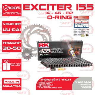 Nhông sên dĩa rk phốt cao su xe exciter 155 vva