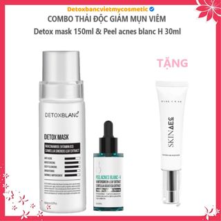 [Chính hãng]Combo loại bỏ mụn thâm tái tạo da Detoxblanc TẶNG kem chống nắng Skin aec