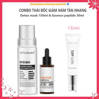 Combo thải độc xóa nám tàn nhang dưỡng trắng da detox blanc TẶNG kem chống nắng skin aec