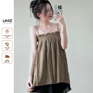 Áo 2 dây bèo ngực from chùm mông uniz aoa8741/p0k38