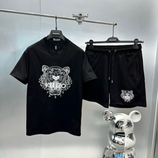 Bộ Cộc Tay Hè Nam Nữ Ken Zô in Hình Mặt Hổ Siêu Cấp, Bộ Quần Áo Cộc Chất Liệu Cotton Mềm Mát