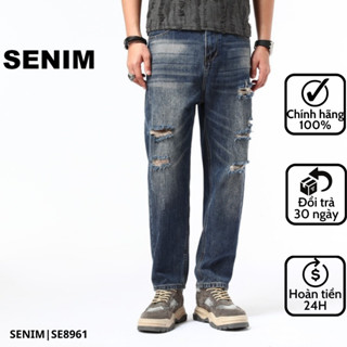  Quần jean nam SENIM Quần bò vải Denim  Form straight fit  jean nam cao cấp Se8961 
