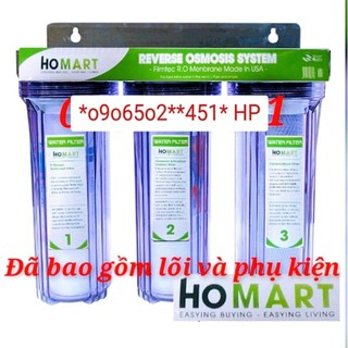 BỘ 3 CỐC LỌC TRONG TÍM  10 INCH LỌC NƯỚC SINH HOẠT  +GIÁ ĐỠ +TAY VẶN CỐC