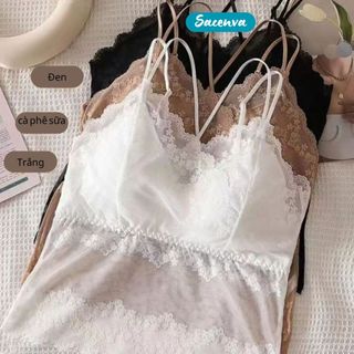 Áo 2 dây ren SACENVA áo hai dây nữ có đệm mềm mịn HD03