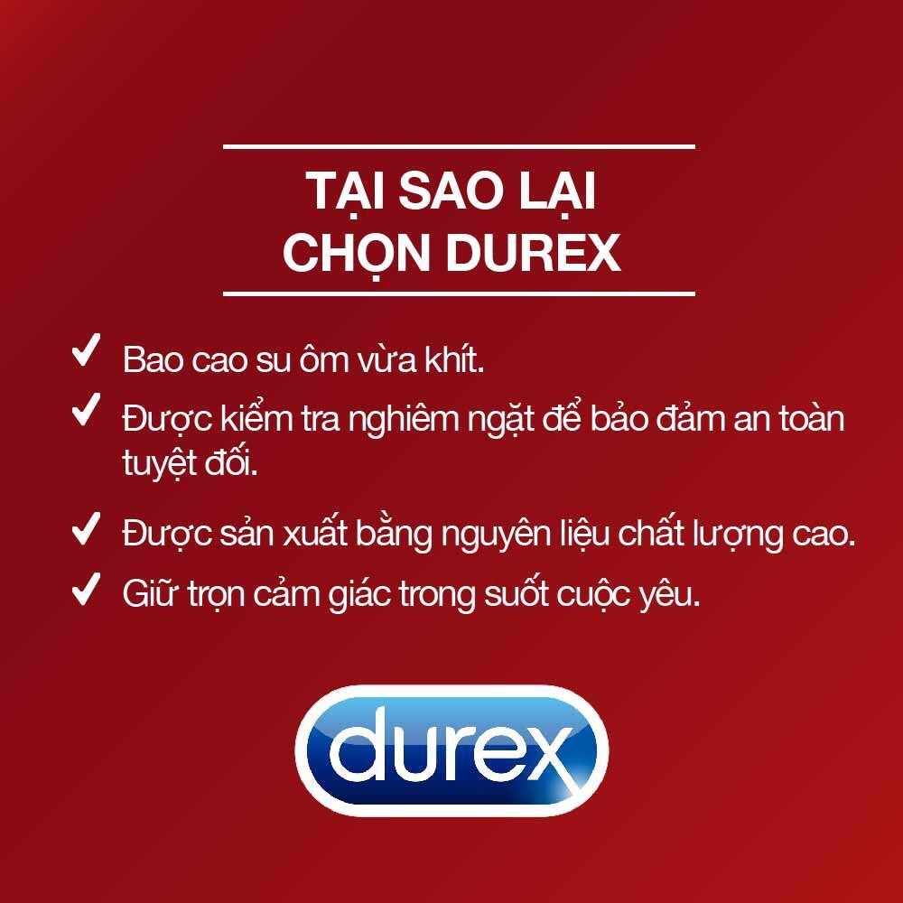 Bao cao su Durex Invisible siêu mỏng size,chân thật, hộp 10 bao chính hãng