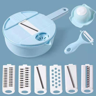 Dụng cụ bào gọt vỏ rau củ tách sợi đa năng nhà bếp (TẶNG KÈM 4 LƯỠI BÀO) bảo vệ tay,Bộ Rổ cắt bào rau củ quả