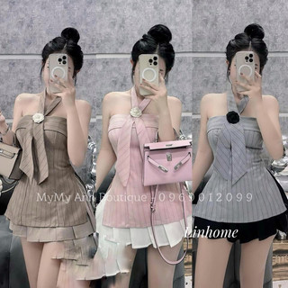 Sét bộ đũi bèo xoè cổ yếm phối chân váy