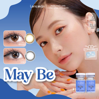 Kính áp tròng cận 6 tháng LENS XOẮN lens nâu lens xám tự nhiên có viền tự nhiên tone tây OLENS MAY BE