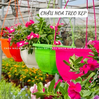 Chậu treo móc kẹp,Chậu hoa treo ban công trang trí nhà cửa size 22x14cm