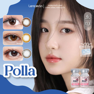 Kính áp tròng cận 6 tháng LENS XOẮN lens nâu lens xám tự nhiên trong sáng OLENS POLLA