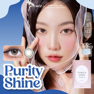 Kính áp tròng cận 6 tháng lens xoắn lens tự nhiên nâu có viền olola purity shine taupe brown