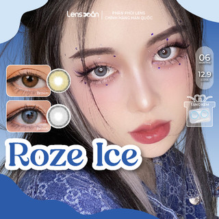 Kính áp tròng cận 6 tháng LENS XOẮN lens tây nâu xám viền tự nhiên B.S.COR ROZE ICE