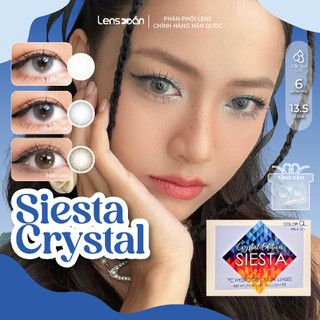 Kính áp tròng cận 6 tháng LENS XOẮN lens tây HALO KHAKI HALO GRAY LIGHT GRAY tự nhiên sáng nhẹ COLOR CL SIESTA CRYSTAL