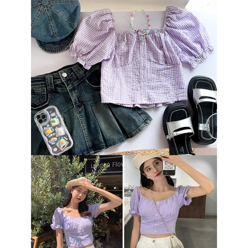 Áo crop xô nổi 2hand