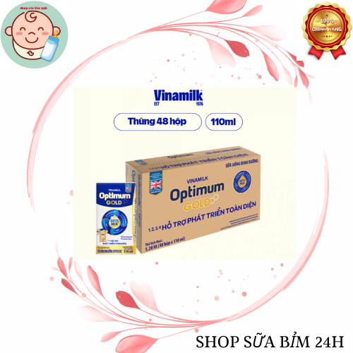 Sữa Pha Sẵn Optimum Gold Vinamilk - Thùng 48 Hộp 110ml/180ml - Chính hãng Vinamilk