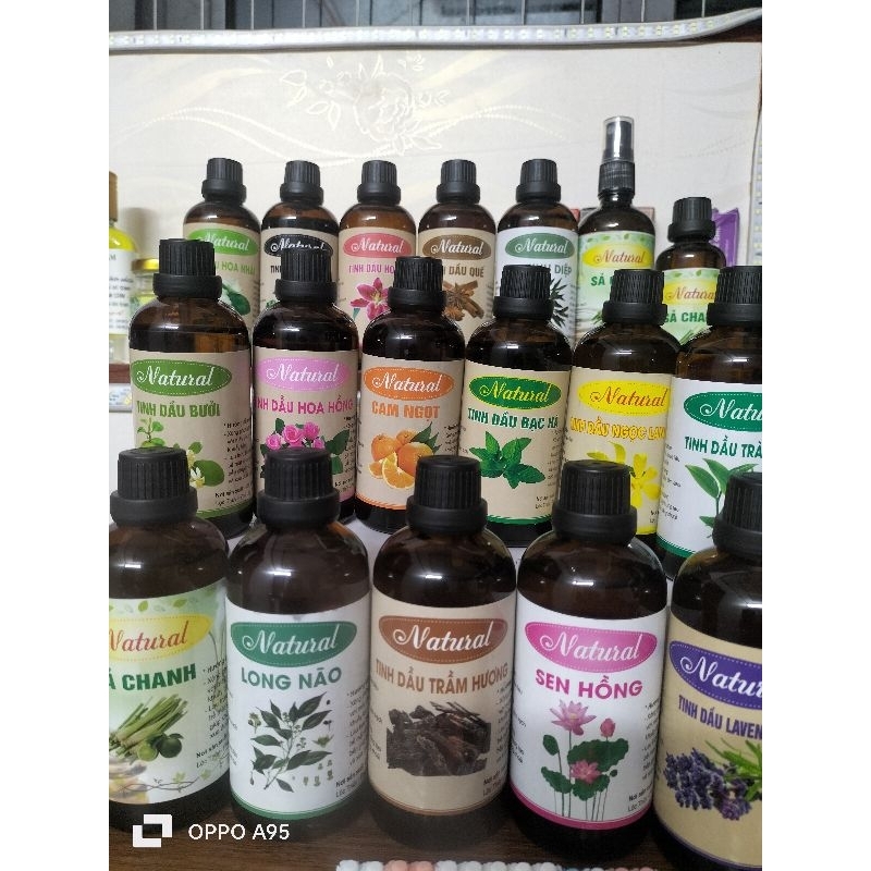 tinh dầu nguyên chất 100 ml đủ mùi tặng 1 chai tinh dầu xịt phòng 100ml