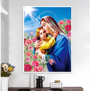 Tranh đính đá Tình yêu Đức mẹ Maria VS154 (70x55cm) - chưa đính đá