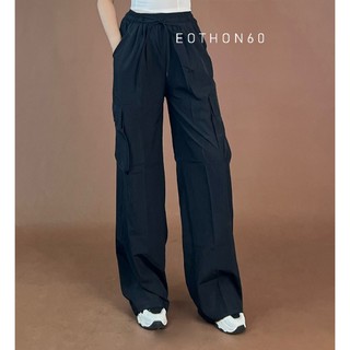  Quần dài nữ chất gió có túi hộp dáng suông hottrent - QUẦN SUÔNG DÙ  hình thật shop chụp  Eothon60 