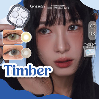 Kính áp tròng cận 6 tháng LENS XOẮN lens nâu tây nâu tự nhiên B.S.COR TIMBER