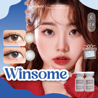 Kính áp tròng cận 6 tháng LENS XOẮN lens nâu lens xám tây tự nhiên OLENS WINSOME