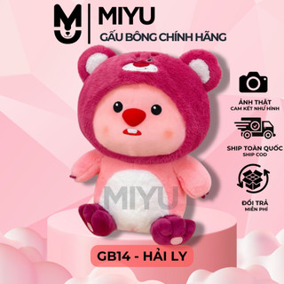  Gấu Bông Hải Ly MIYU - Thú Bông Loopy Mũ Hồng Đáng Yêu - Chất Liệu Cao Cấp - Chất Vải Siêu Mịn 