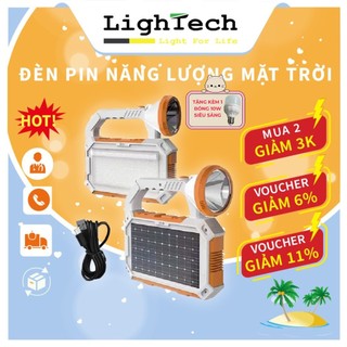 Đèn Pin cầm tay Năng Lượng Mặt Trời Có Cổng Sạc LightTech Chống Nước siêu Bền Nhiều Chế Độ Sáng