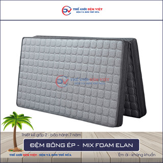 Đệm bông ép mix foam elan gấp 2 - nâng đỡ cột sống - kháng khuẩn vượt trội - hàng chính hãng