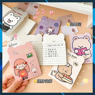 Sổ tay mini, sổ ghi chú hoạt hình tai gấu cute, size a6 nhỏ gọn tiện lợi bỏ túi