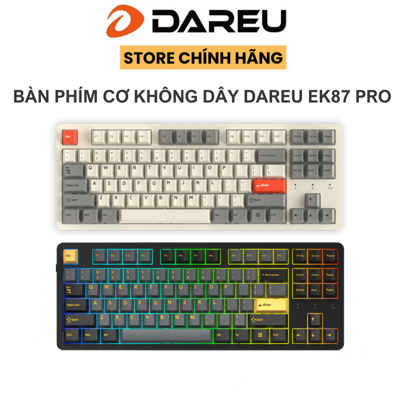 Bàn phím cơ DAREU EK87 PRO (Triple Mode, Cherry PBT Double Shot, Gasket Mount, RGB)
