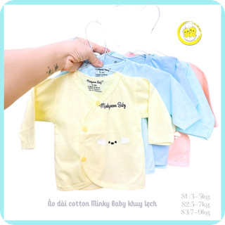 Áo dài sơ sinh cài chéo cotton Minky