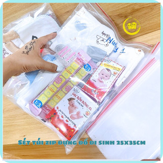 Túi zip chia đựng đồ đi sinh tiện lợi cho mẹ 25x35cm
