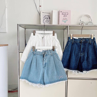 Quần Jean Đùi nữ Lưng Chun Thêu Hoạ Tiết xịn cò -TIMON JEANS