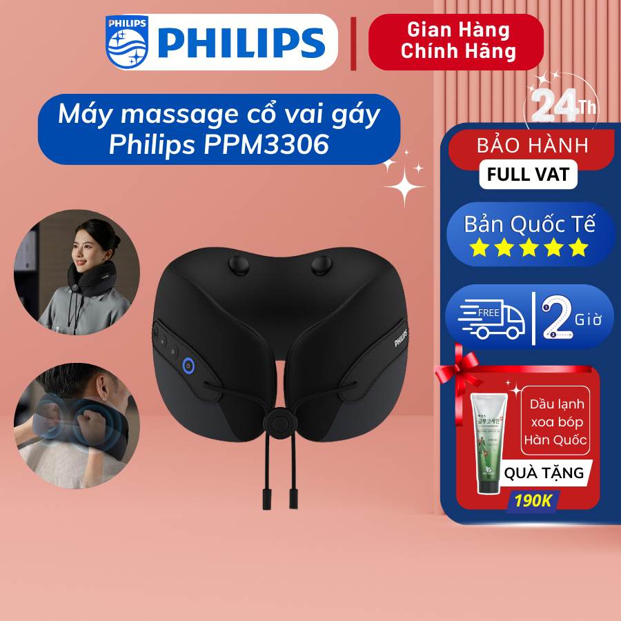 Máy Massage Cổ Vai Gáy PHILIPS 3306 - Hàng Chính Hãng - BH 24 Tháng