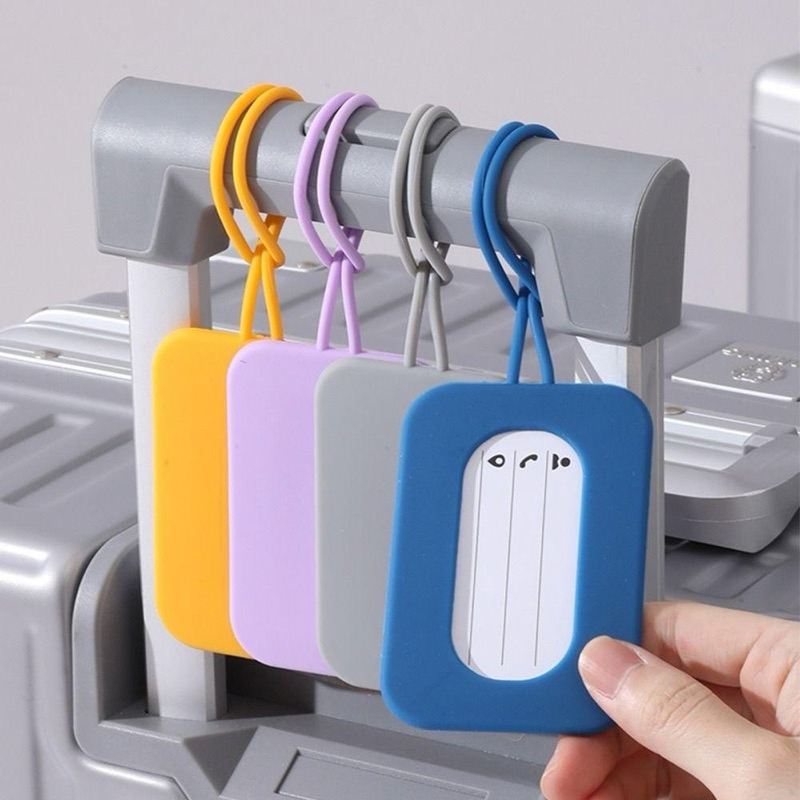 Thẻ name tag silicone gắn vào vali, hành lý dễ thương, nhiều màu sắc.