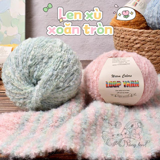  Sợi Len Xù Xoăn Tròn Làm Đồ Thu Đông Thú Bông Tóc Búp Bê - Loop Yarn 