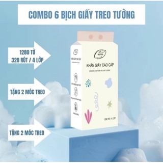 (kèm 2 móc treo) Giấy rút đa năng big hug 1 thùng 4 bịch/1280 tờ/4 lớp/320 lần rút/bịch giấy dai mềm mịn cho mọi gia ình