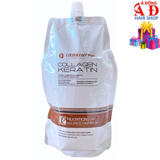[Ededocean] Kem hấp ủ phục hồi tóc Collagen Keratin Edocean suôn mượt, thơm Argan 1000ml