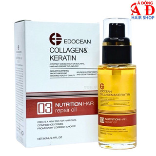 Tinh dầu bóng Edocean collagen hair oil dưỡng tóc 60ml