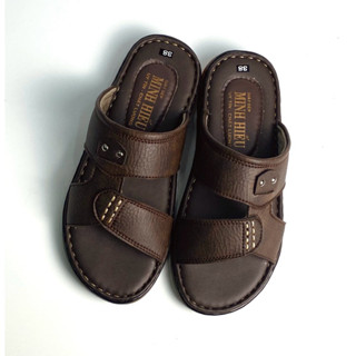 Dép nam Minh Hiếu , dép nam đẹp, dép nam đế khâu, dép nam quay ngang cao cấp,đường may tỉ mỉ KD01, bao không bong tróc