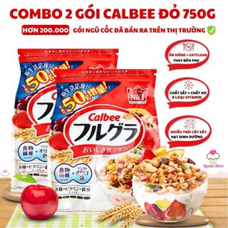 [Combo SIÊU RẺ ] Ngũ cốc Calbee Đỏ Ăn Kiêng Giảm Cân Nhật Bản Mix Sữa Chua Trái Cây Granola Ăn Sáng 800G - Lanna Store